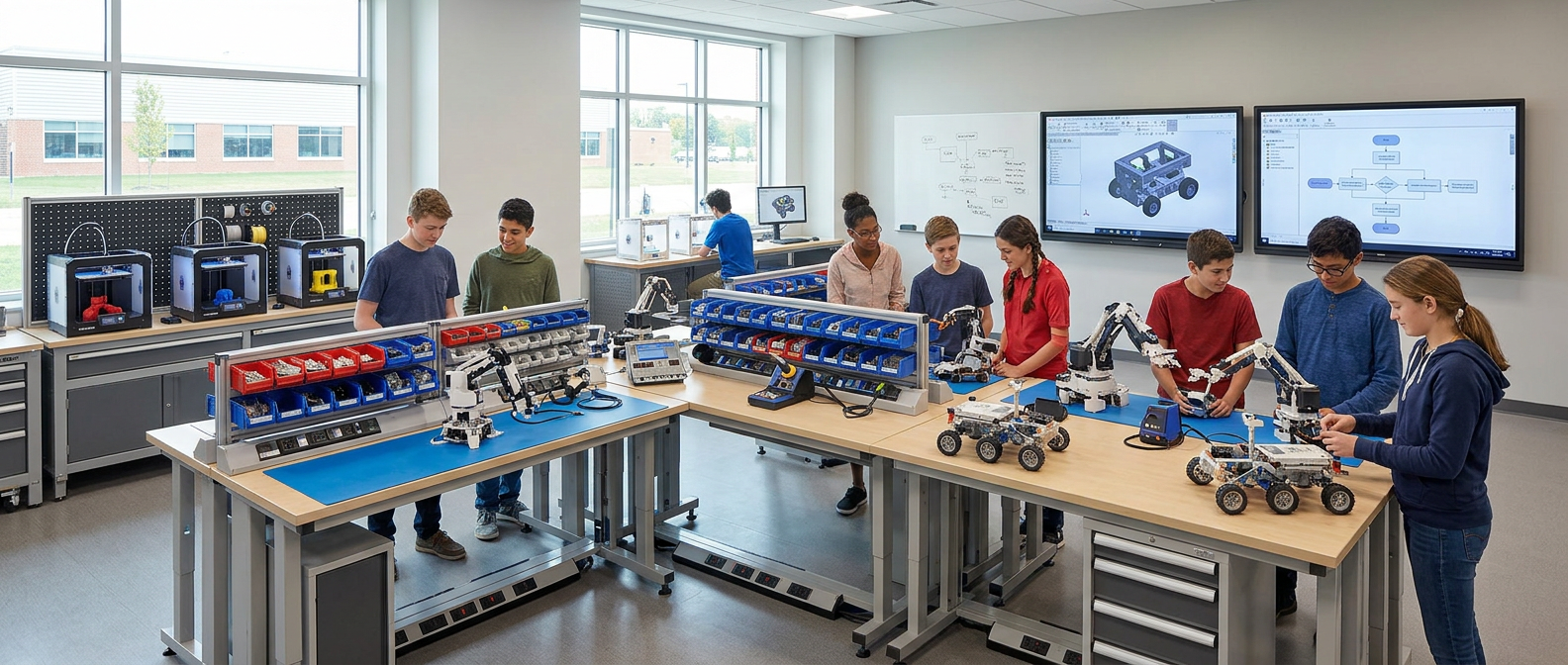 Complete STEM robotics lab infrastructure setup