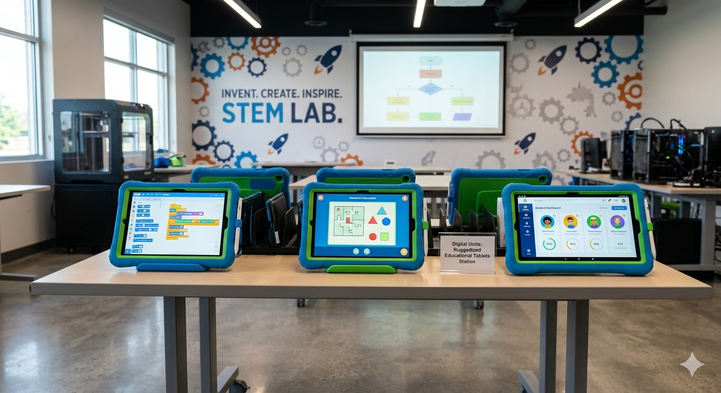 Student tablets for coding and robotics control